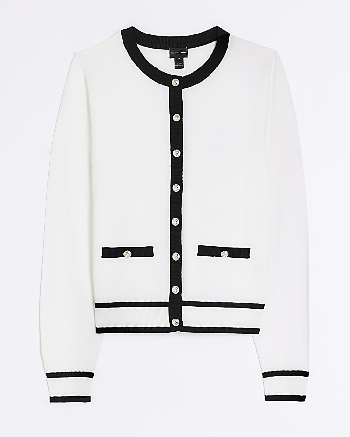 Cream knitted button up cardigan