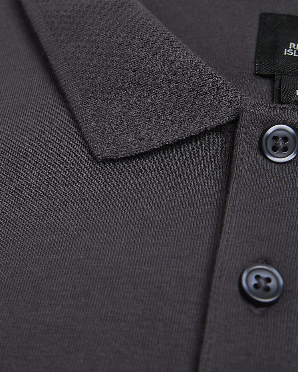 Grey slim fit buttoned polo shirt