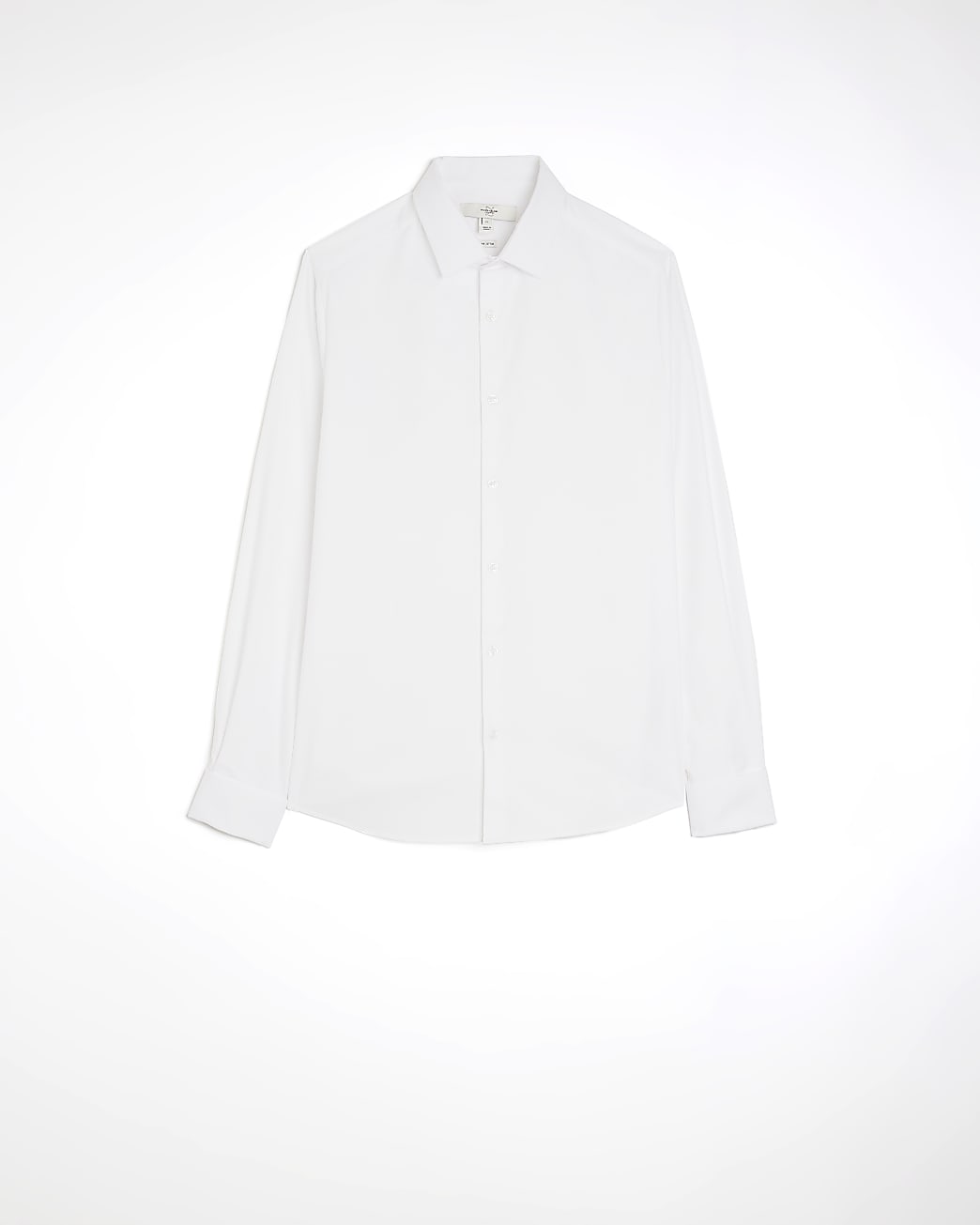 White slim fit double cuff smart shirt