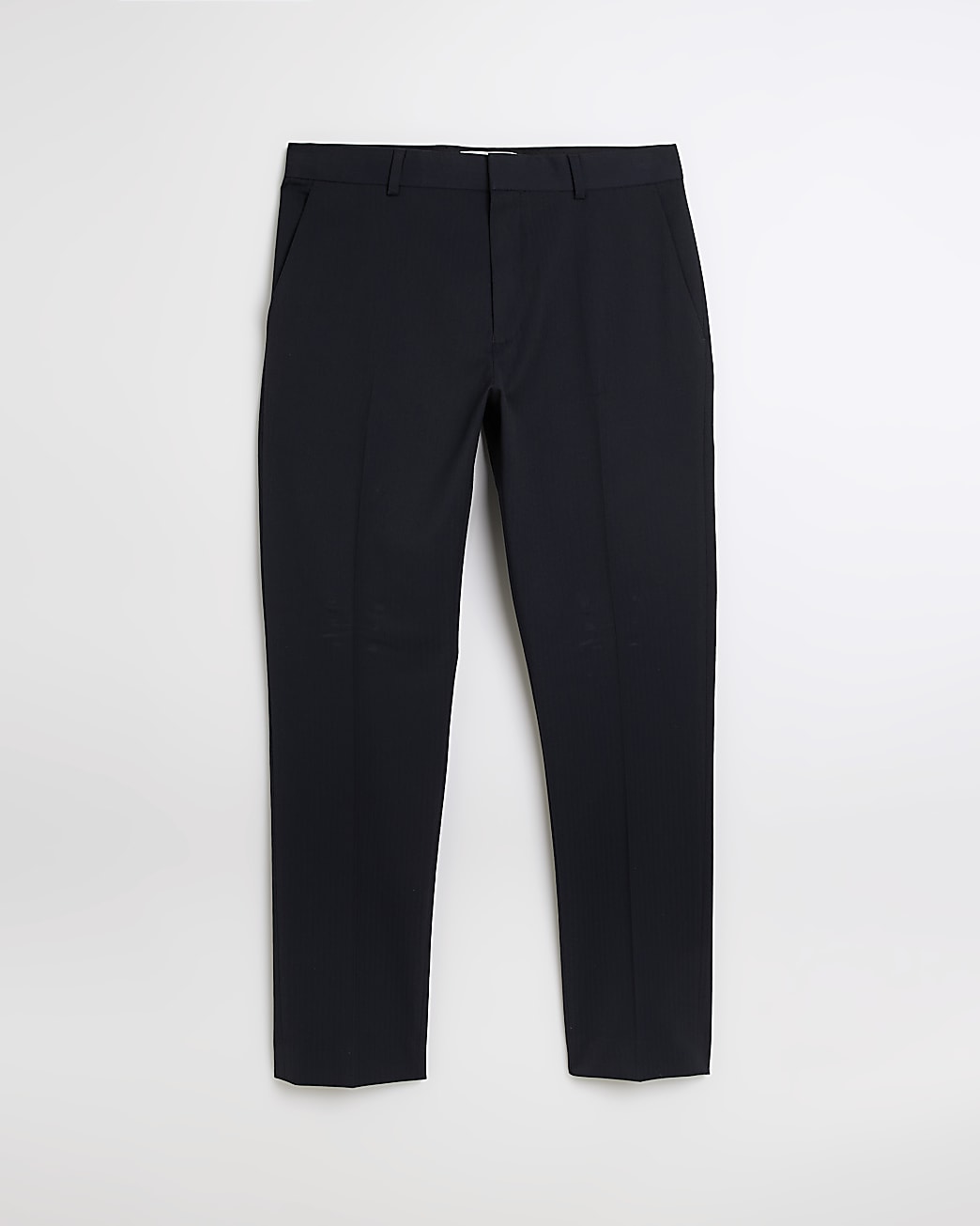 Navy skinny fit herringbone suit trousers