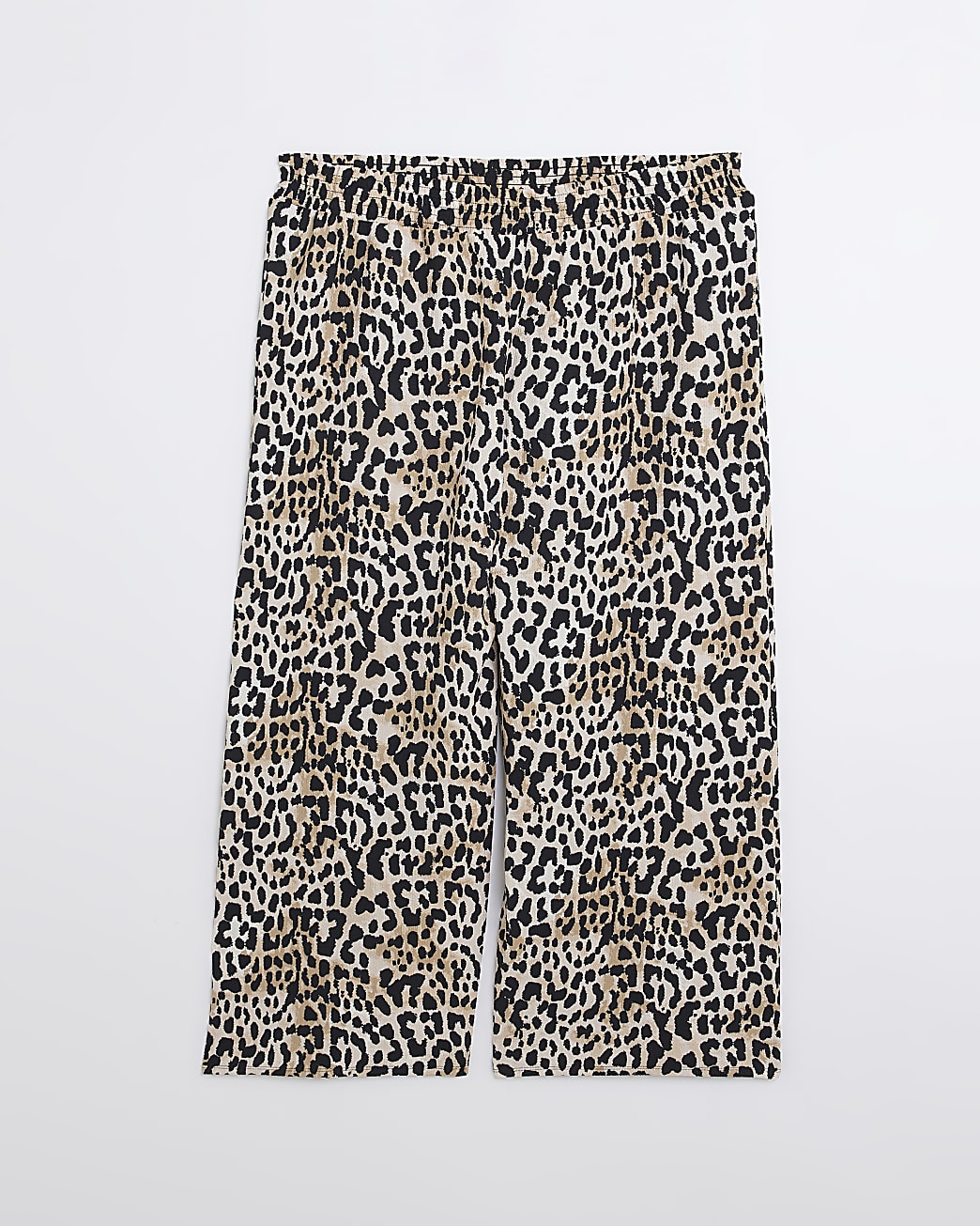 Plus beige animal print culotte trousers