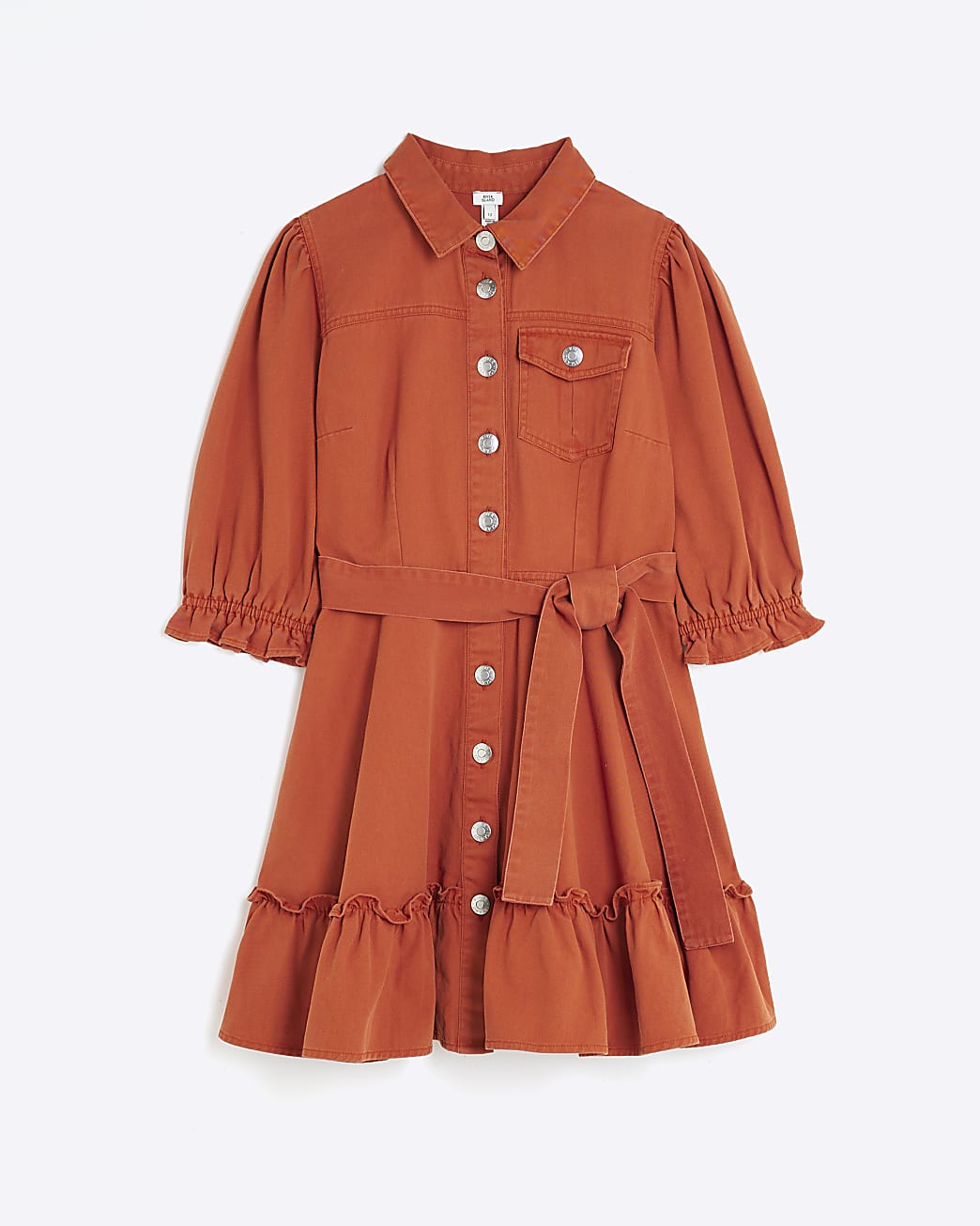 Rust denim mini dress