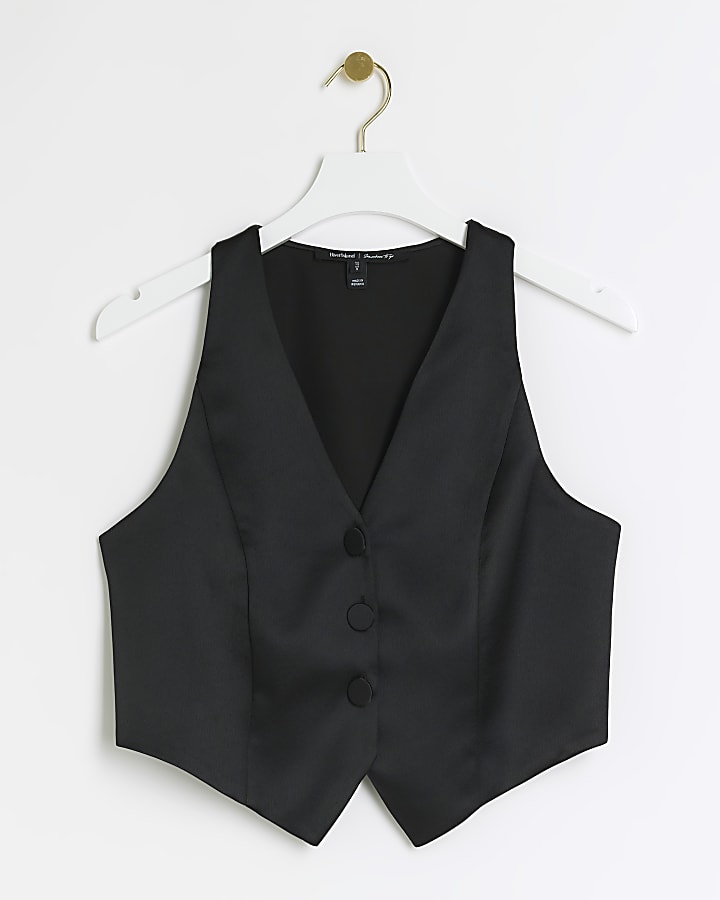 Black satin waistcoat