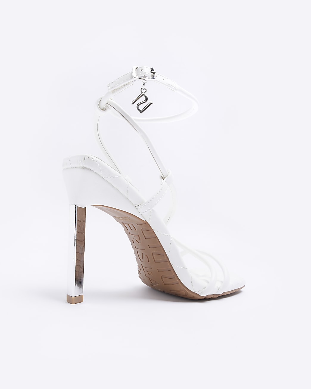 White heeled sandals