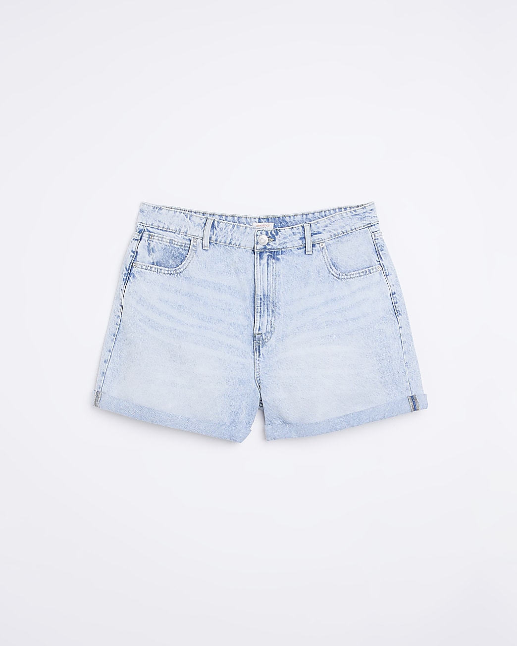 Plus Denim Blue Mom Shorts