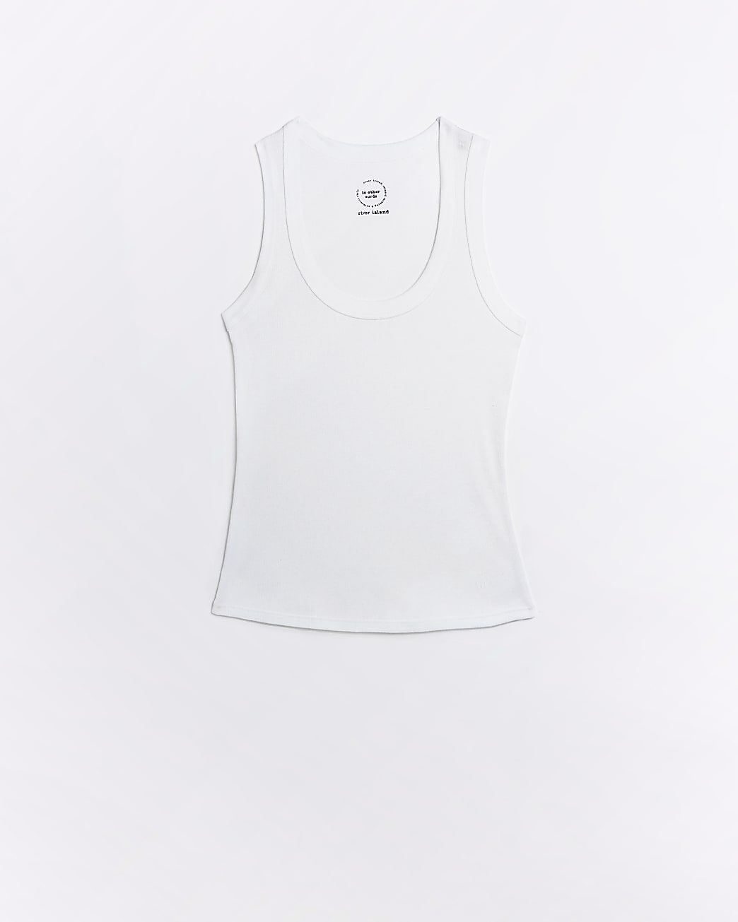 White scoop vest top