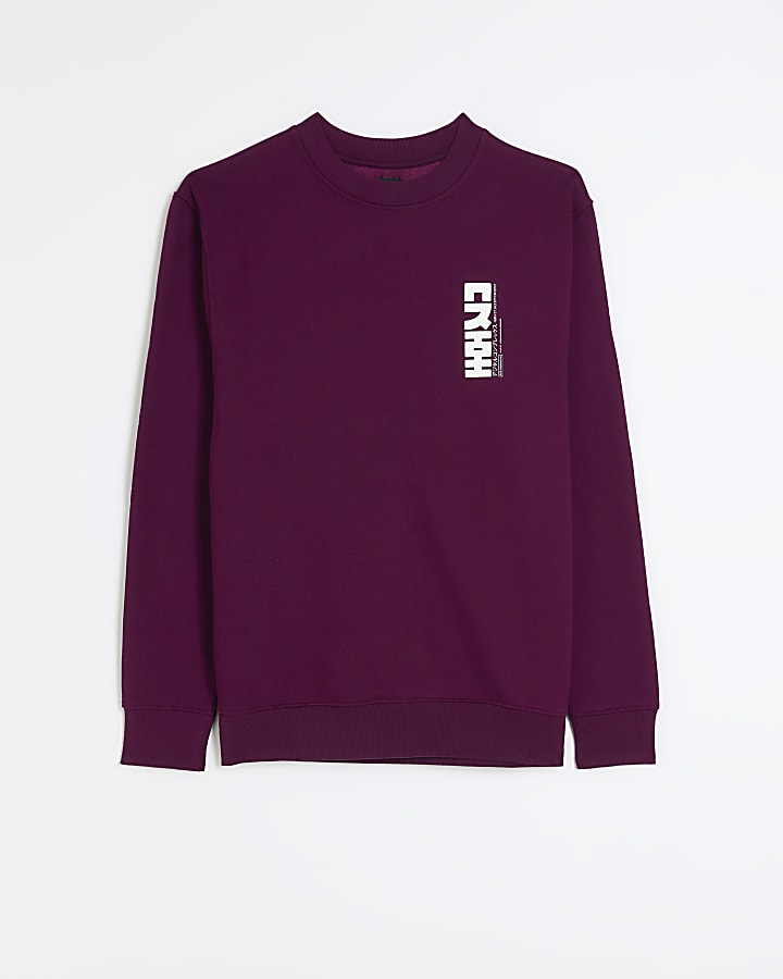 Purple regular fit graphic sweatshirt