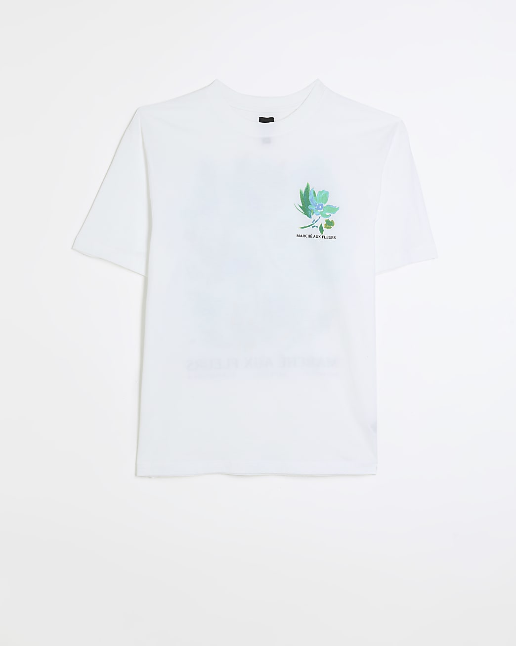White regular fit floral graphic t-shirt