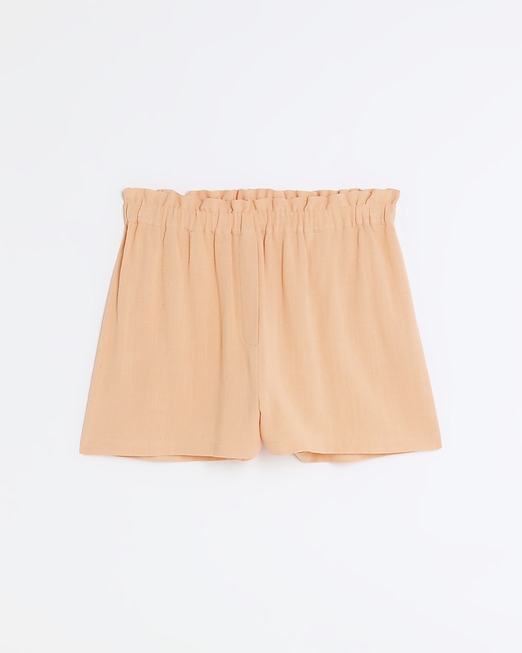 Coral linen pull on shorts