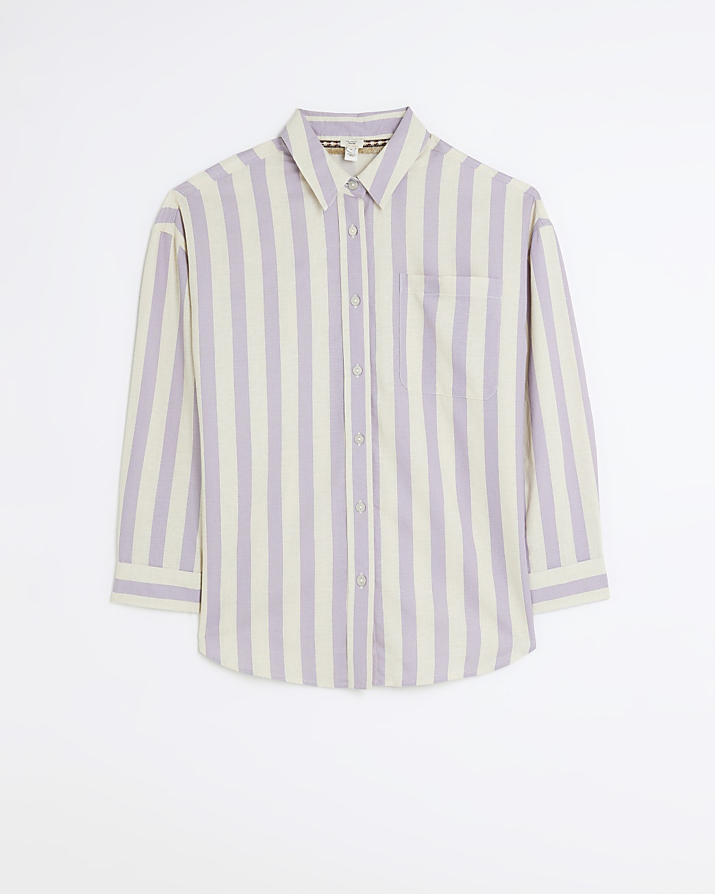Purple striped shirt with linen blend