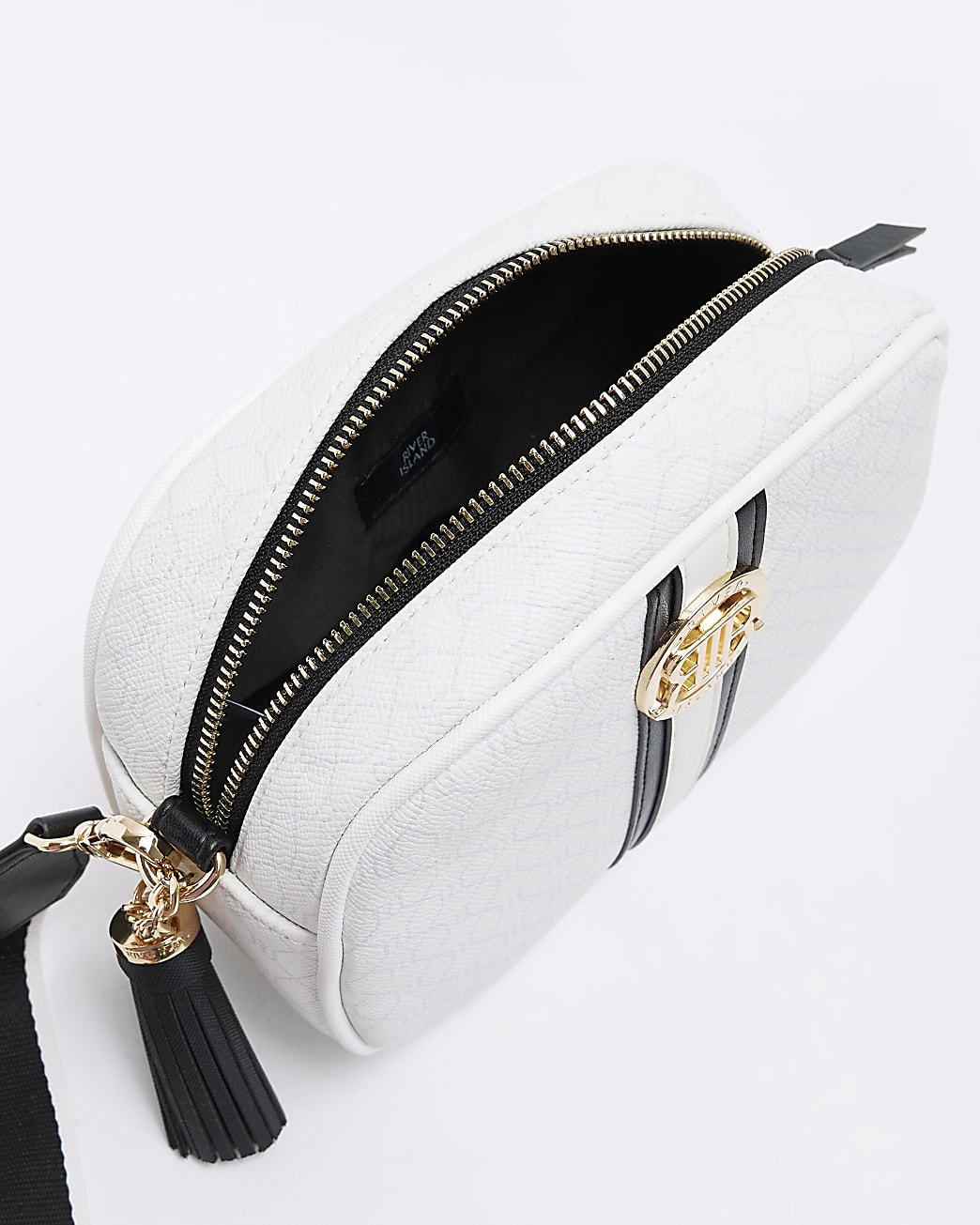 White monogram cross body bag