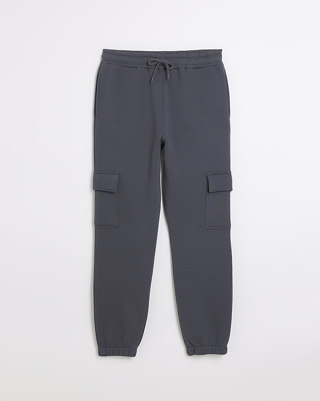 Grey regular fit utility cargo joggers