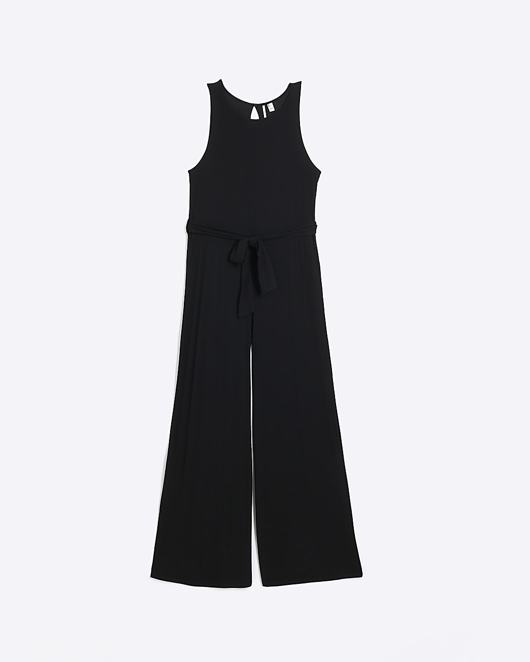 Black sleeveless jumpsuit