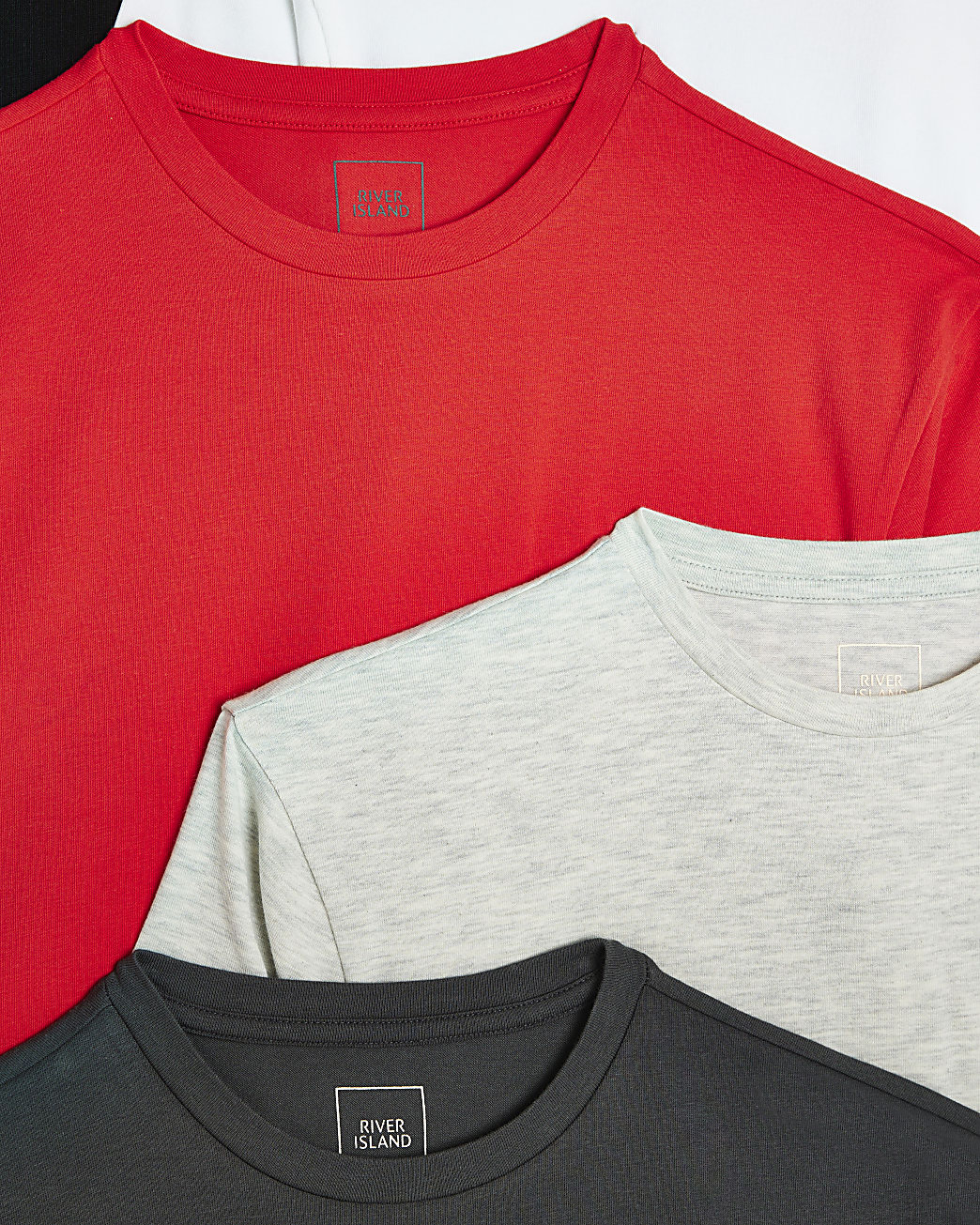 Red multipack of 5 muscle fit t-shirts
