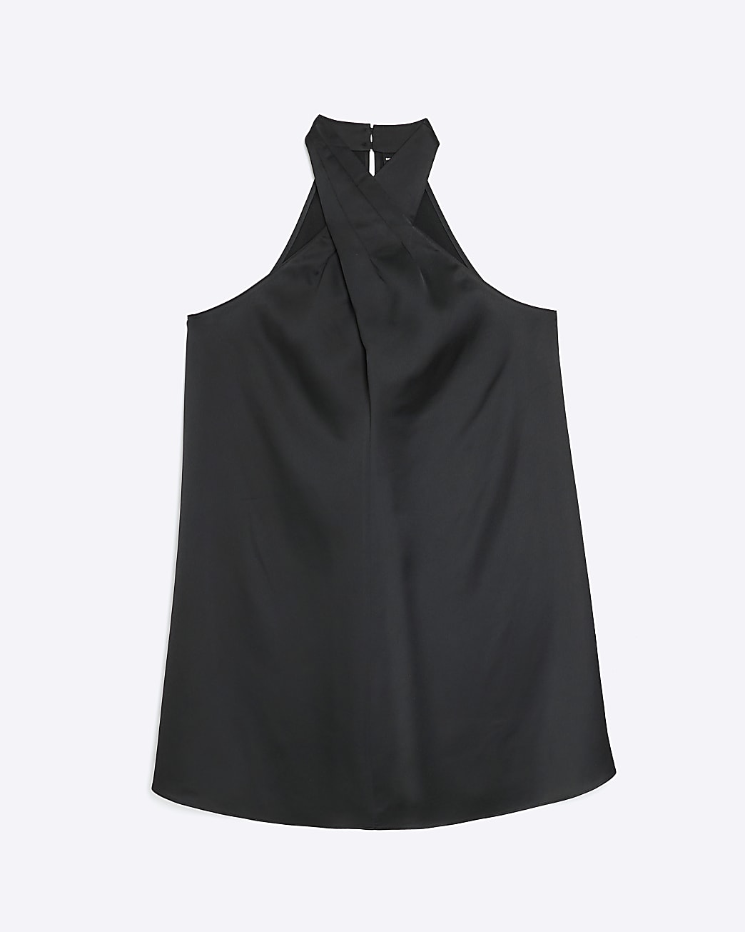Black satin halter neck dress