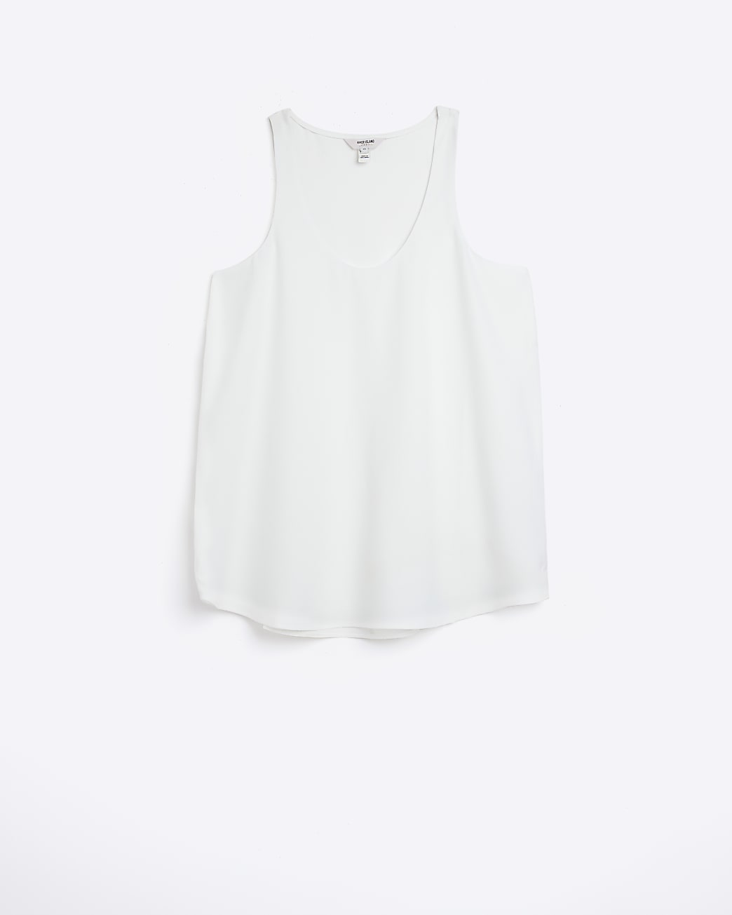 White racer scoop neck vest top