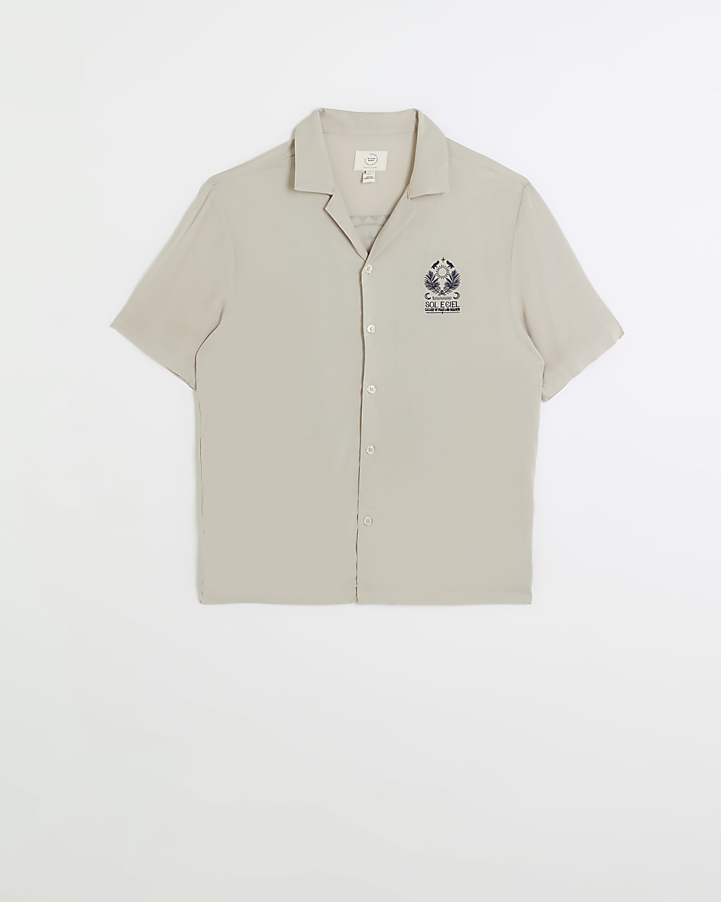 Stone regular fit graphic revere shirt