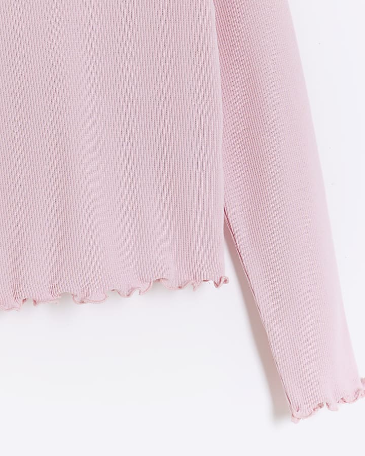 Girls pink corsage long sleeve top