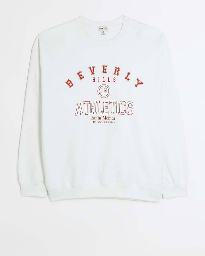 White graphic print sweatshirt