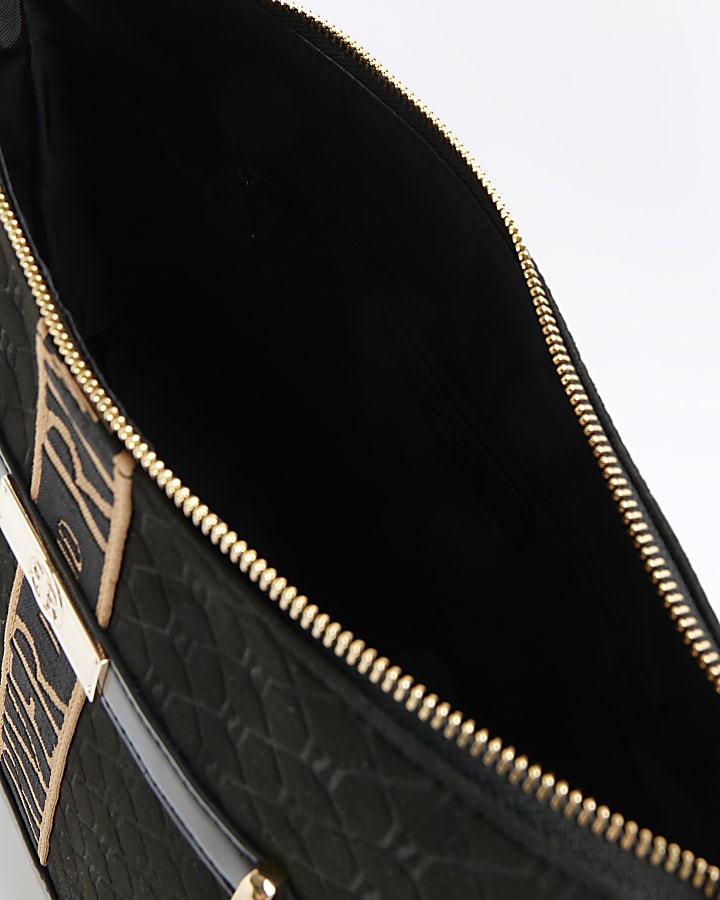 Black RI monogram webbing shoulder bag