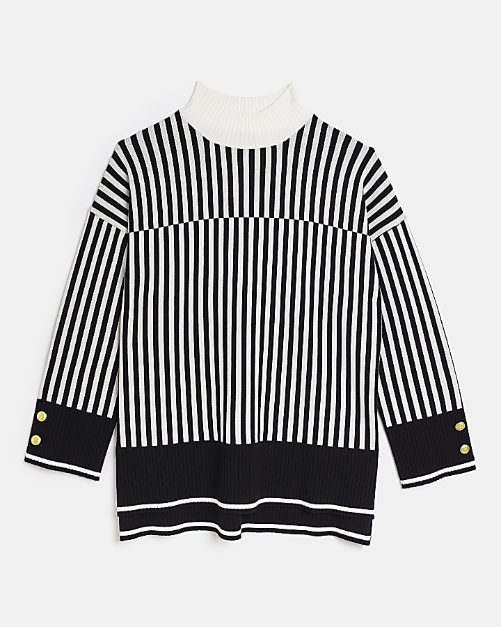 Plus black stripe long sleeve jumper