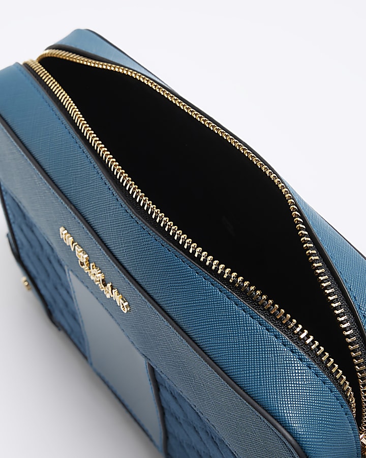 Blue RI monogram boxy cross body bag