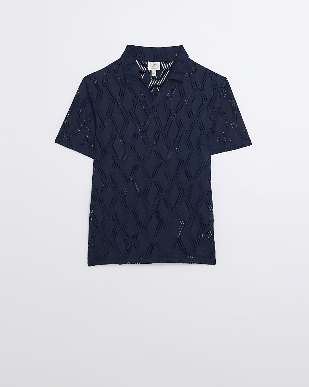 Navy regular fit burnout polo shirt