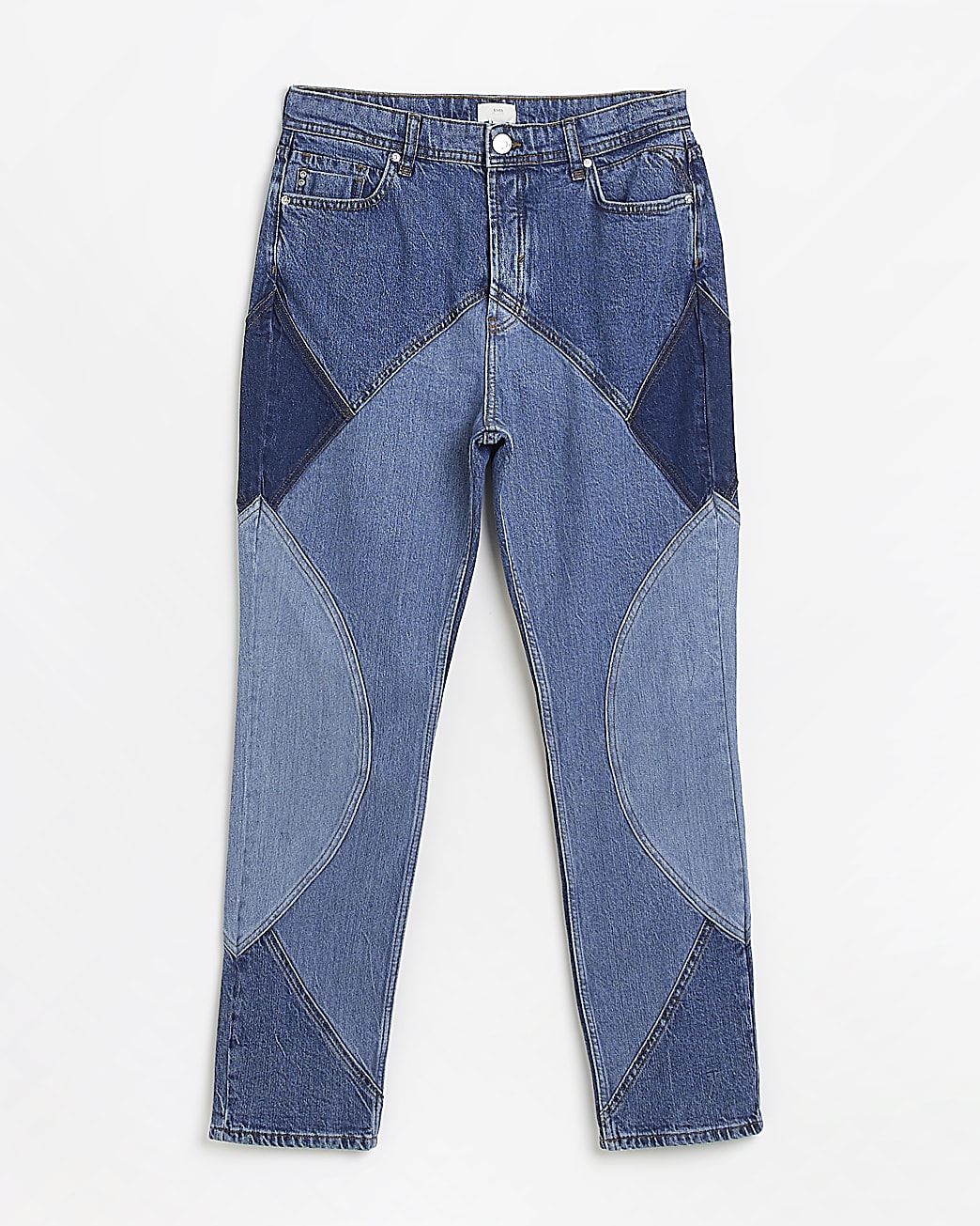 Blue denim mid rise slim jeans