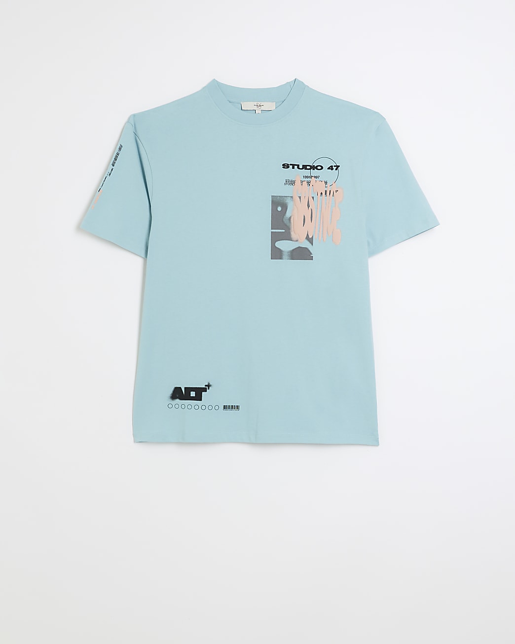 Blue regular fit graphic t-shirt