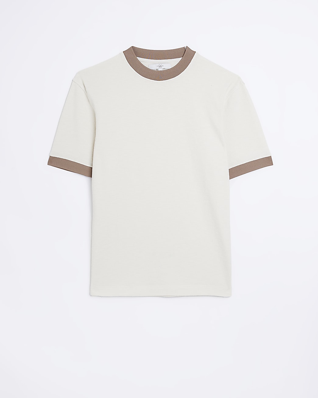 Ecru  regular fit contrast detail t-shirt