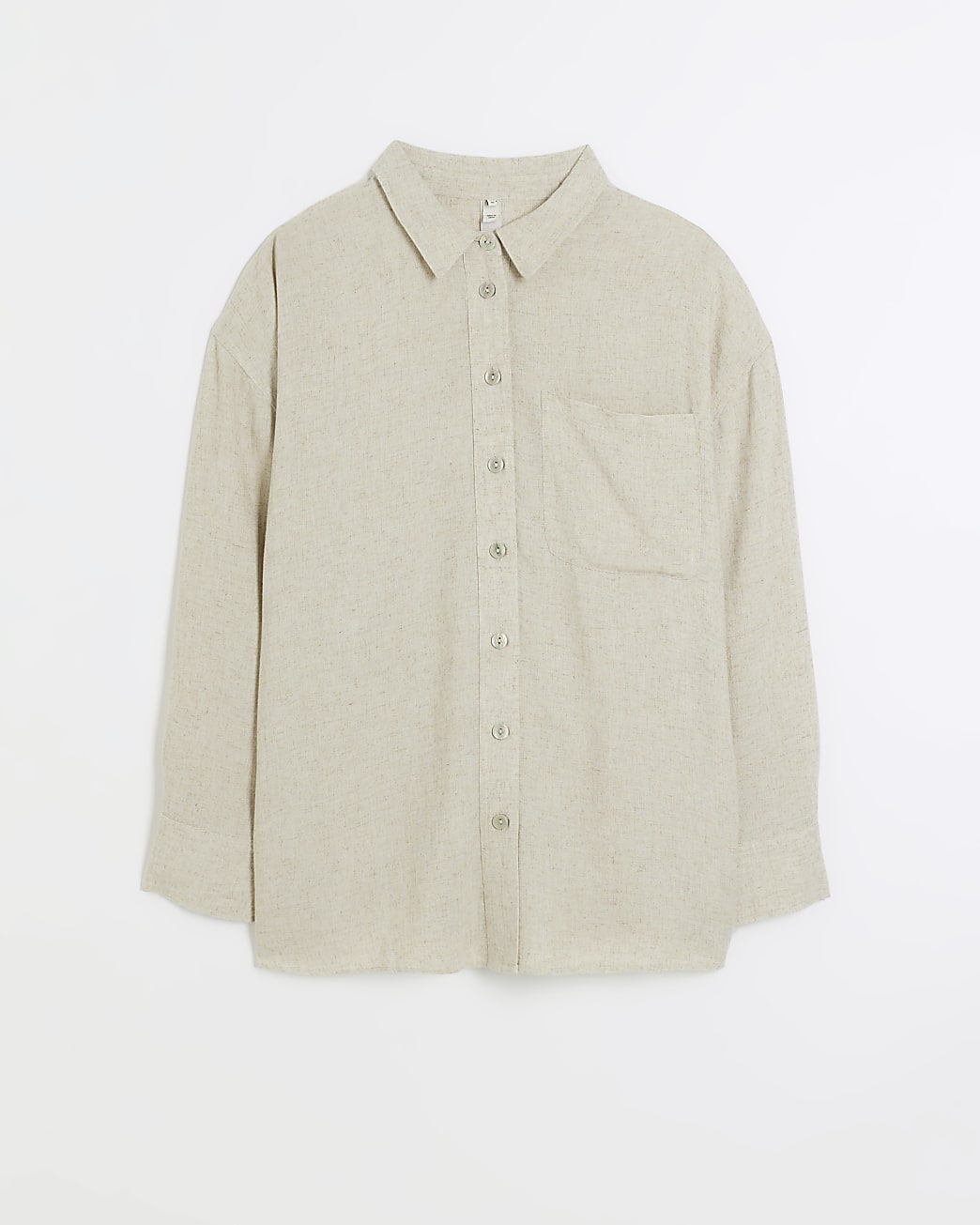 Plus stone oversized shirt with linen