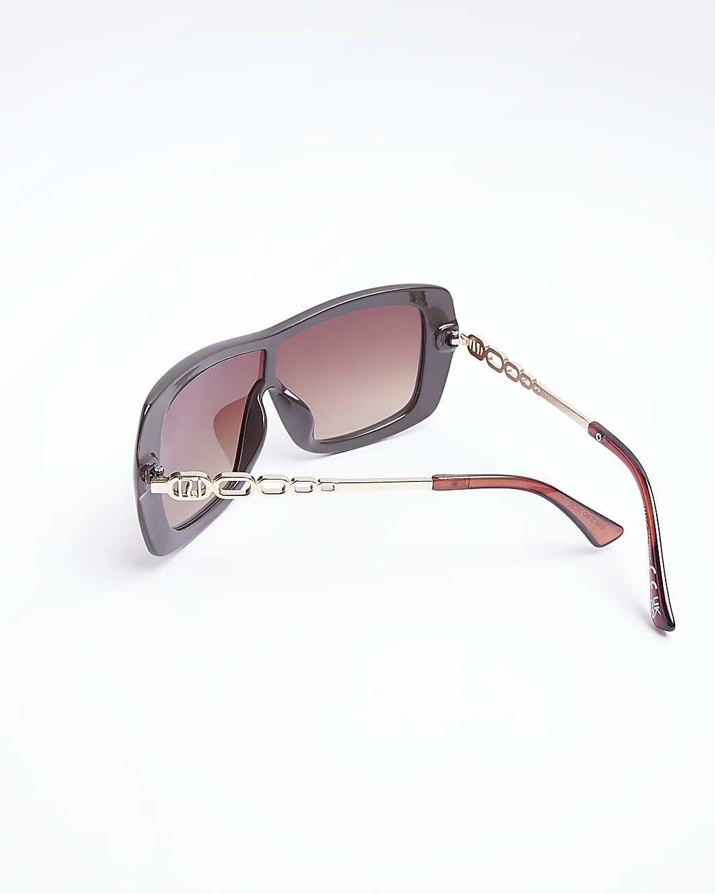 Brown Rounded Shield Sunglasses