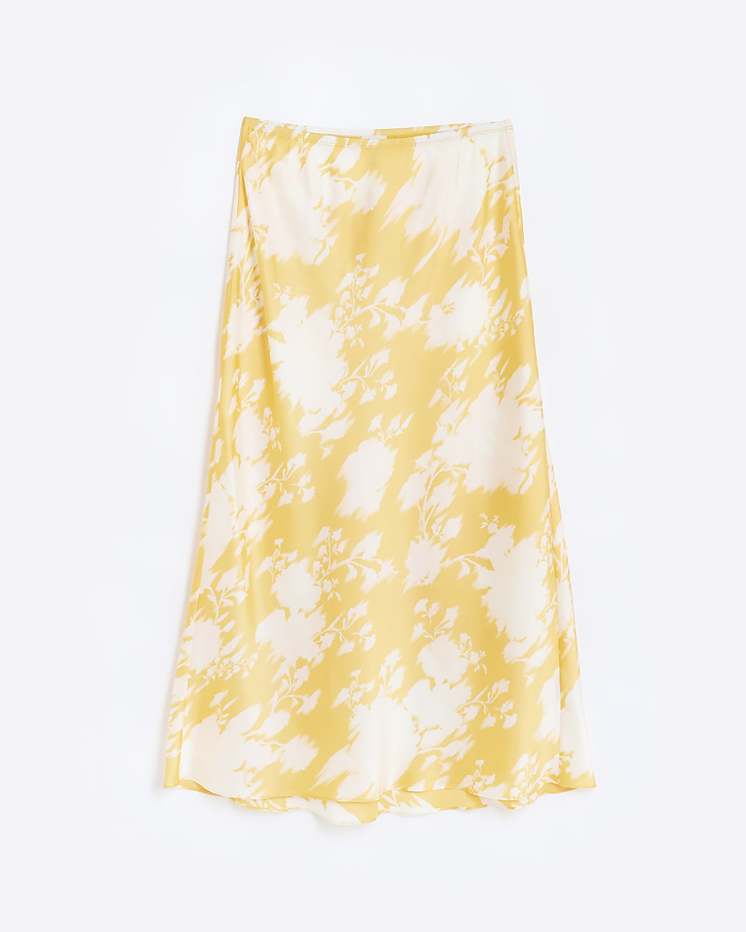 Orange floral satin maxi skirt