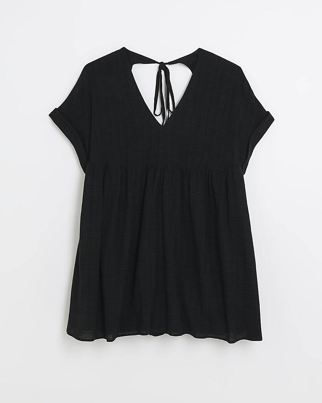 Black linen blend playsuit