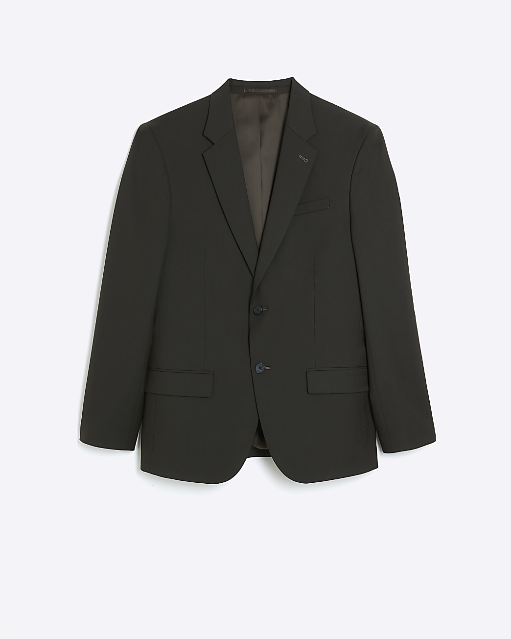 Dark brown slim fit suit jacket