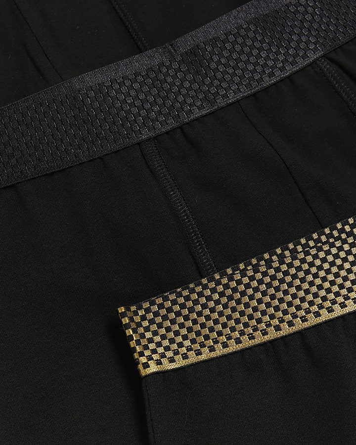 Black Regular Fit Check Multipack of 4 Trunks