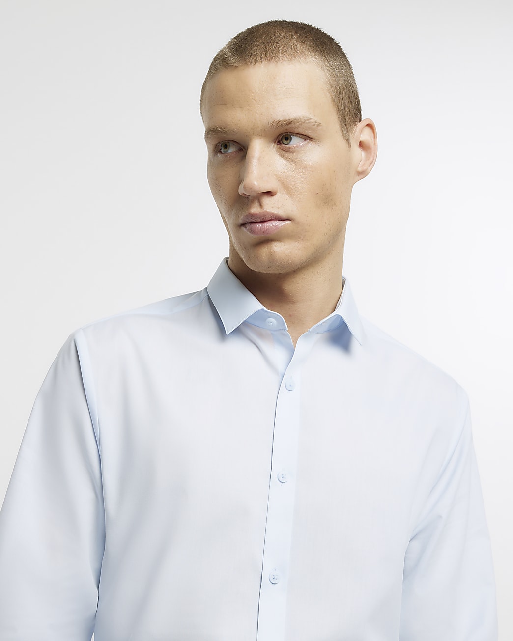 Light blue slim fit smart shirt