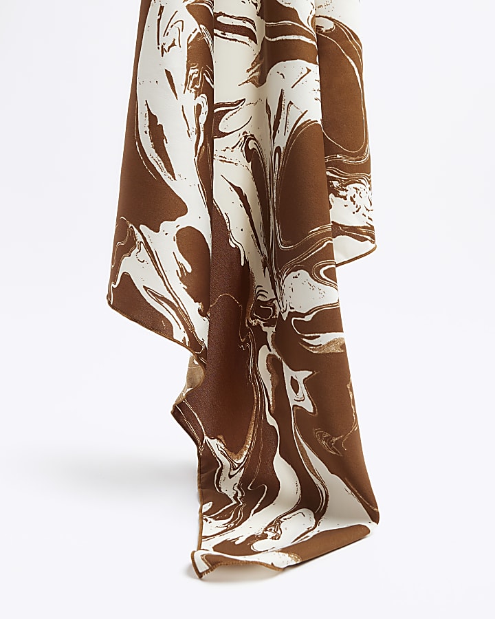 Brown abstract head scarf