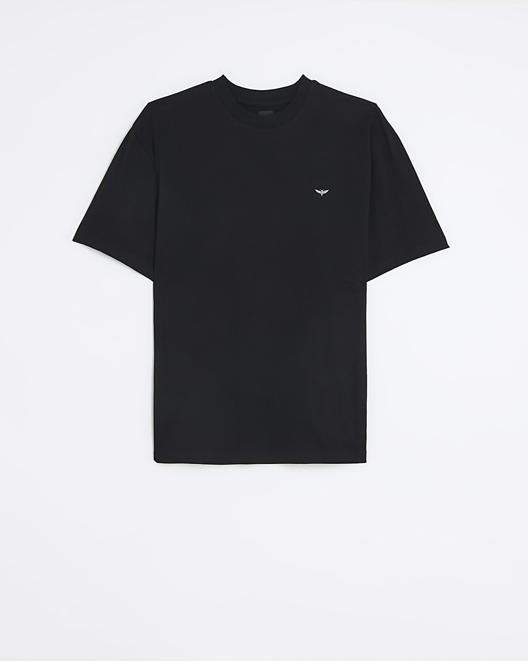 Black regular fit moth embroidered t-shirt