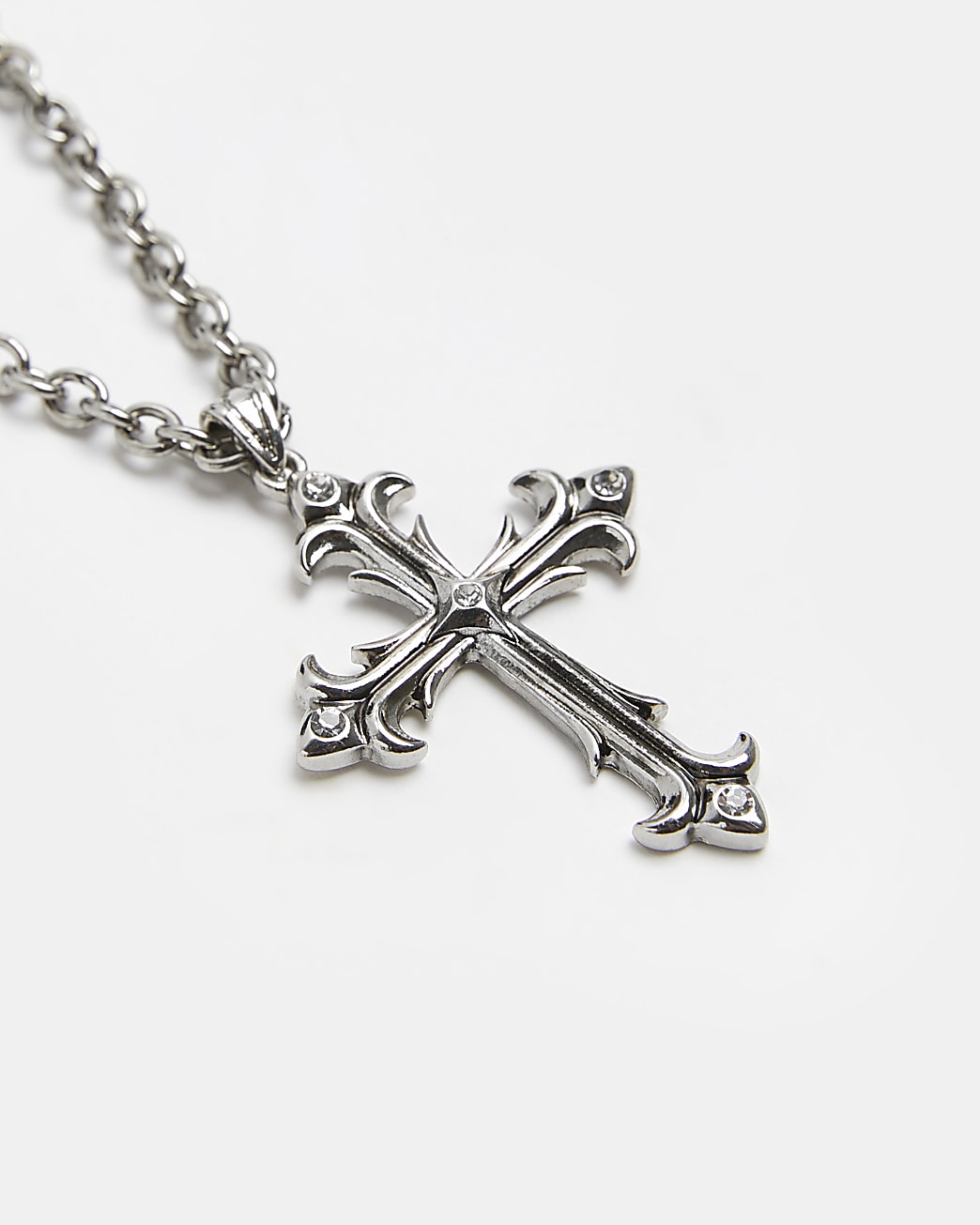 Silver colour Cross Necklace