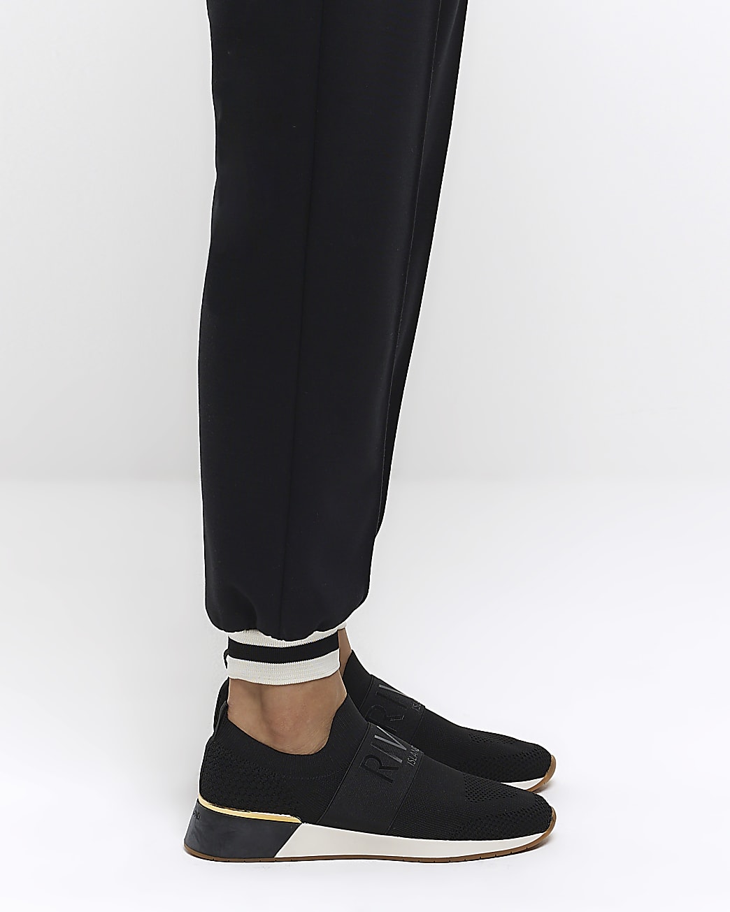 Black RI knitted trainers