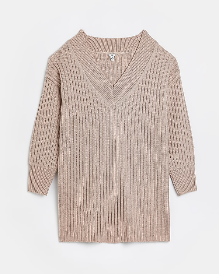 Pink long sleeve jumper mini dress