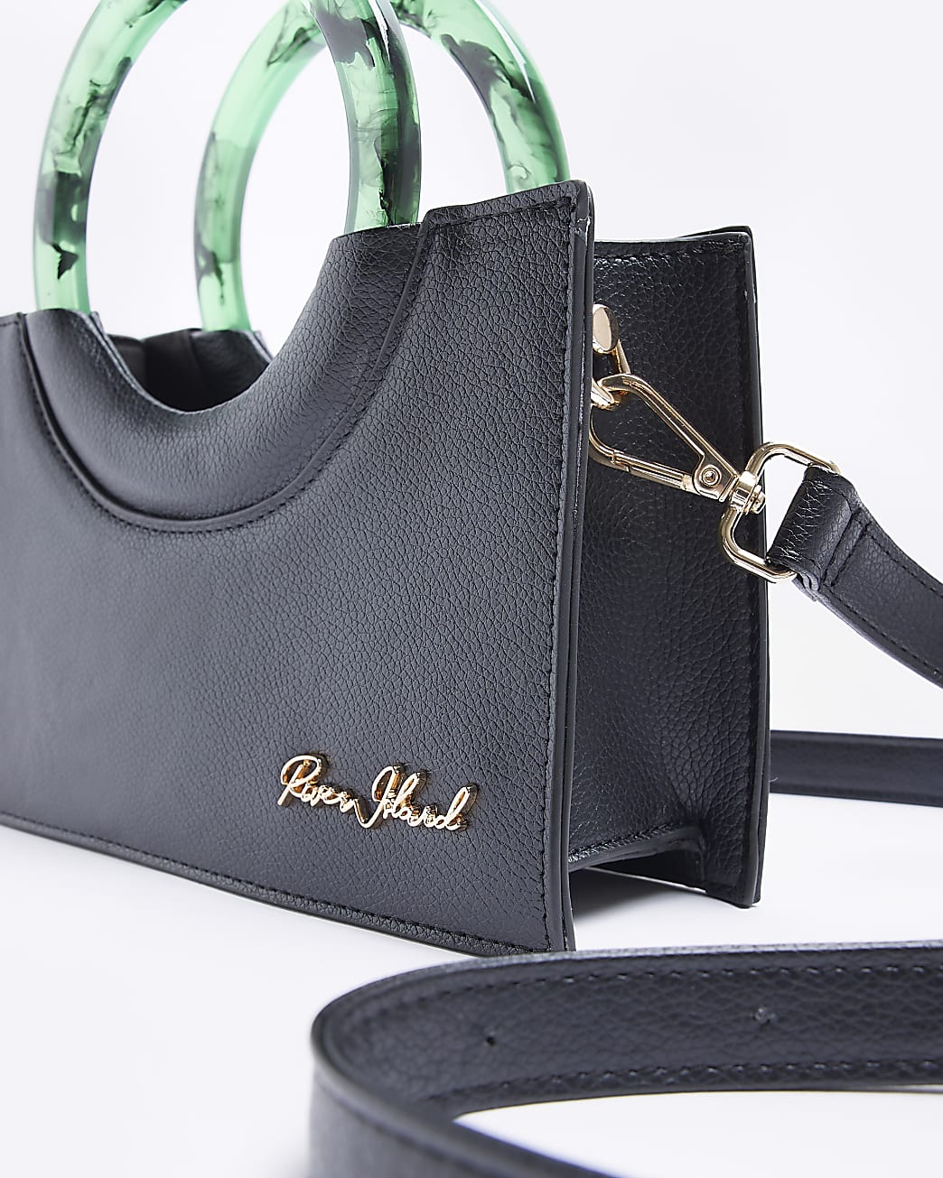 Black grab top cross body bag