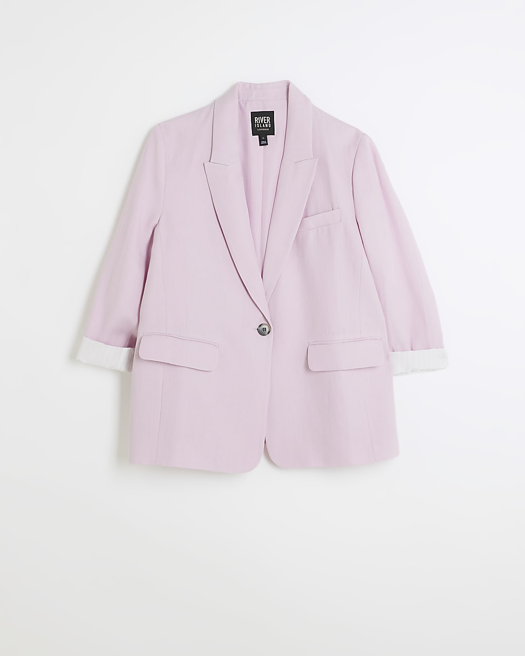 Petite purple linen blend blazer
