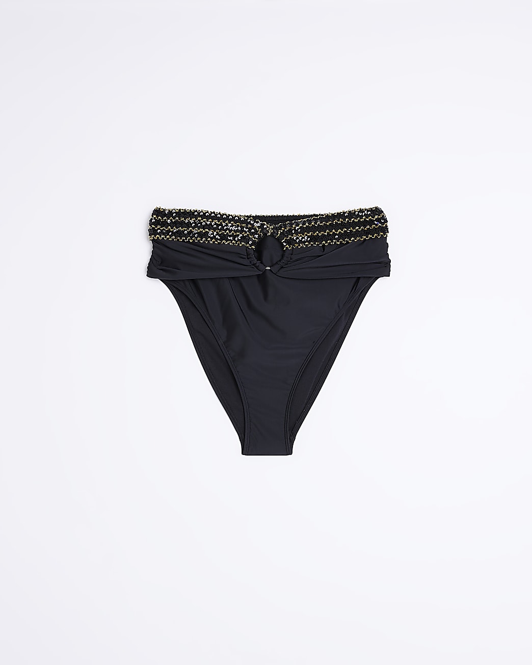 Black high waisted bikini bottoms