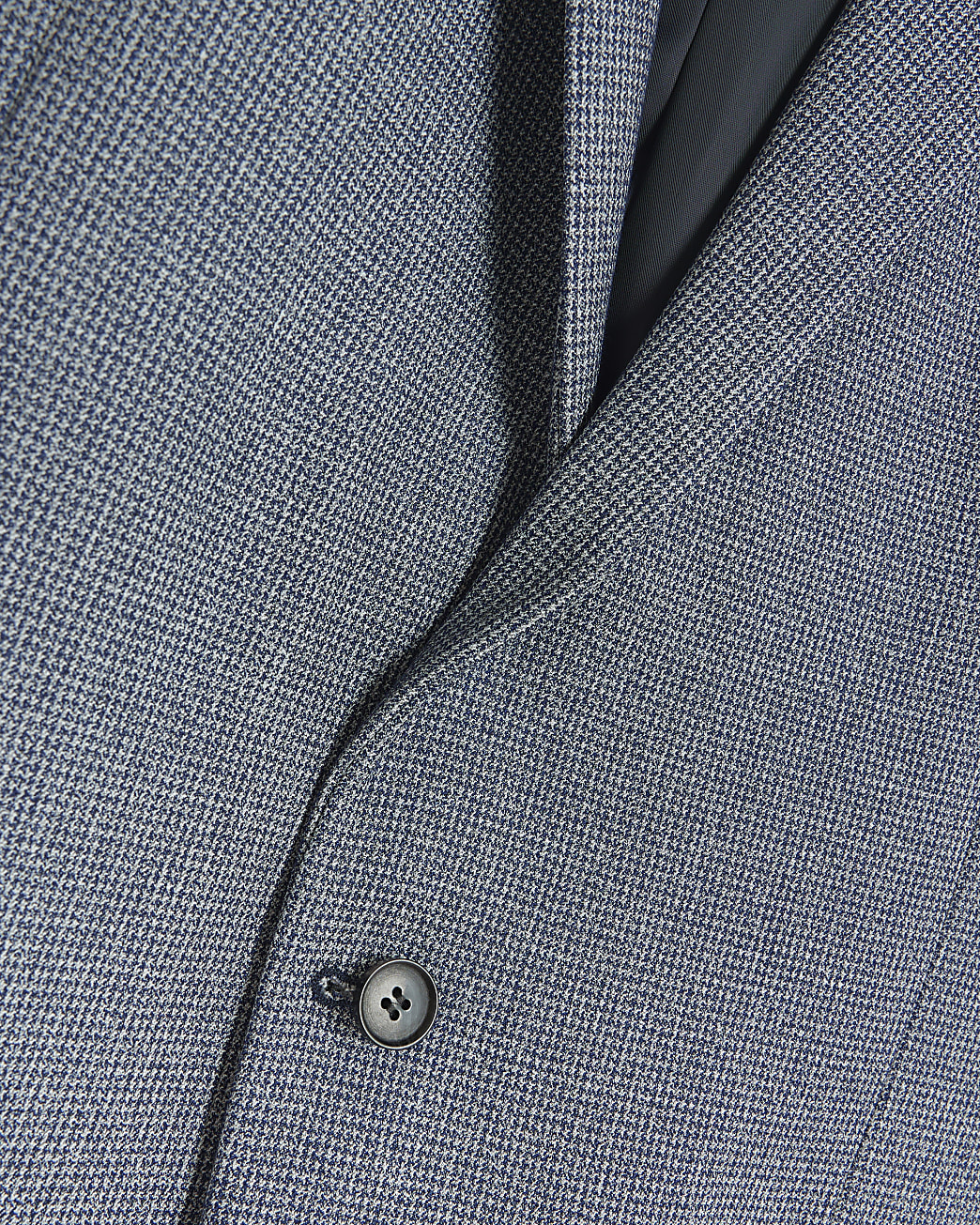 Big & Tall blue skinny dogtooth suit jacket