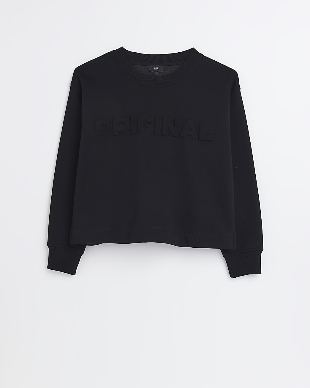 Petite black embossed sweatshirt