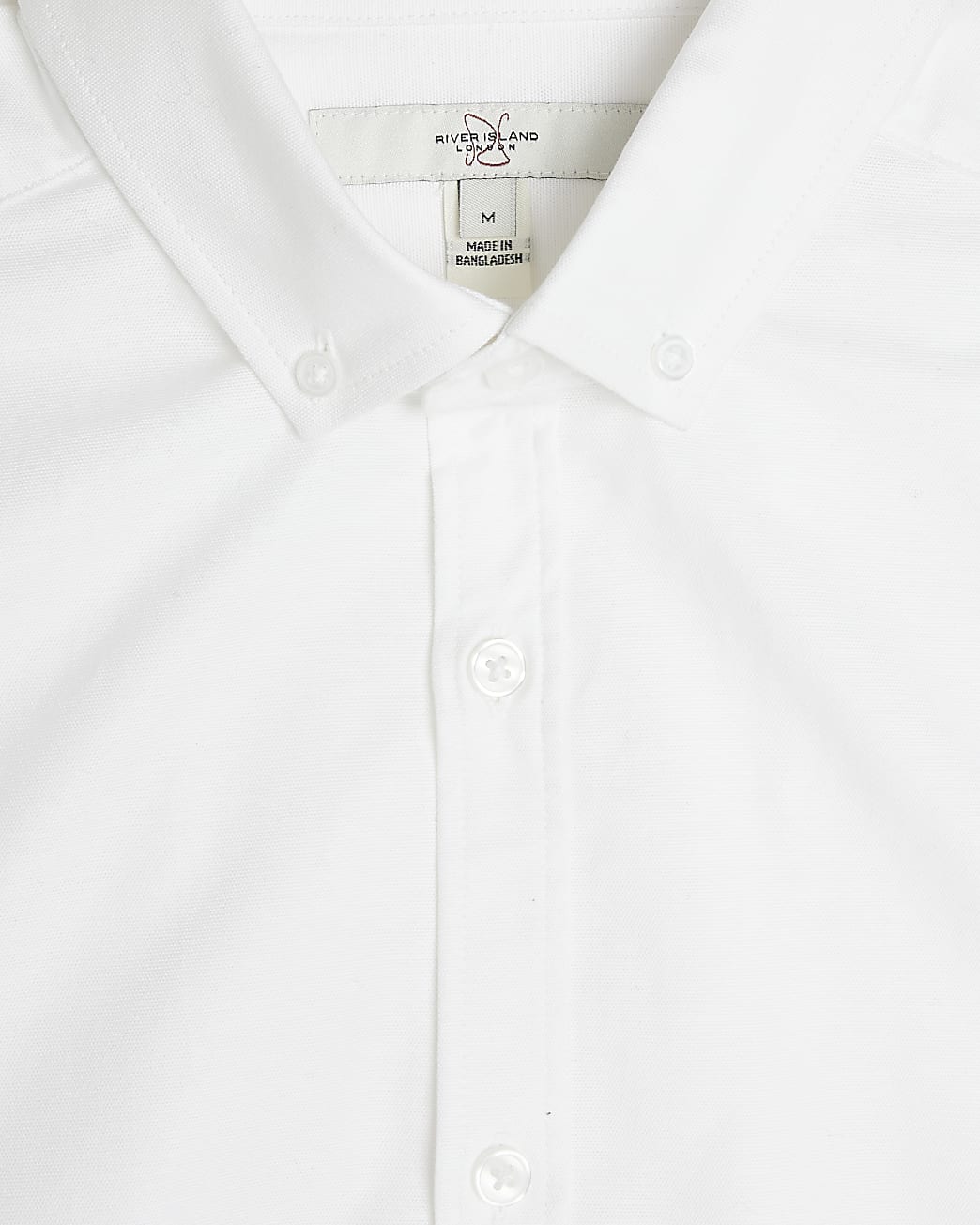 White Muscle fit long sleeve Oxford Shirt