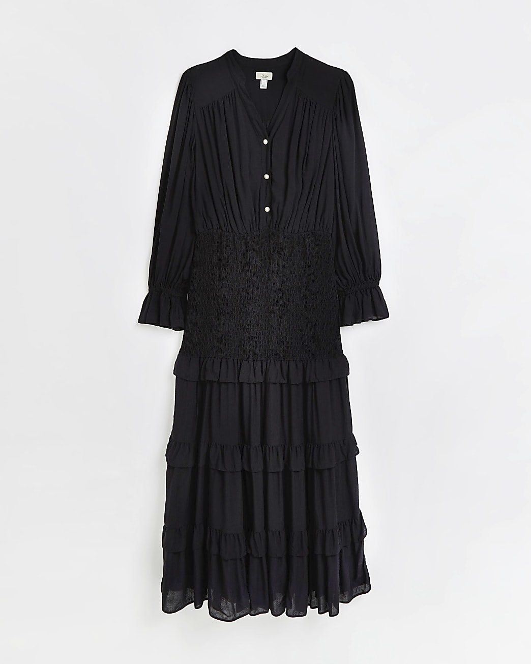 Black maternity bodycon maxi dress