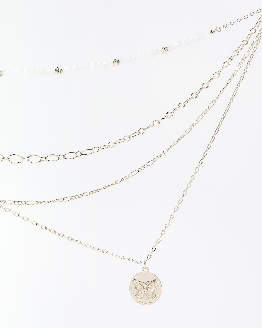 Gold multirow necklace